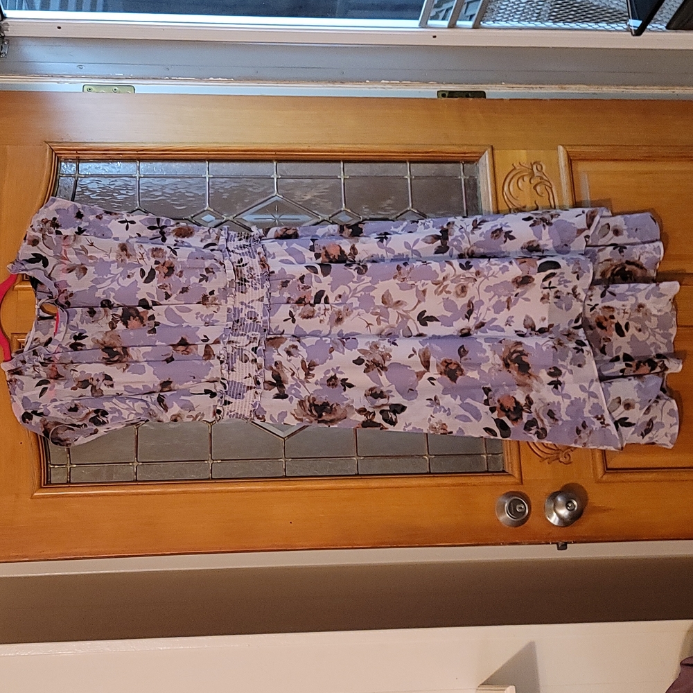 Simply Vera Wang Hi-Lo 2-pc. Midi Floral Dress w/Ruffles & Waist Detail NWOT *L*
